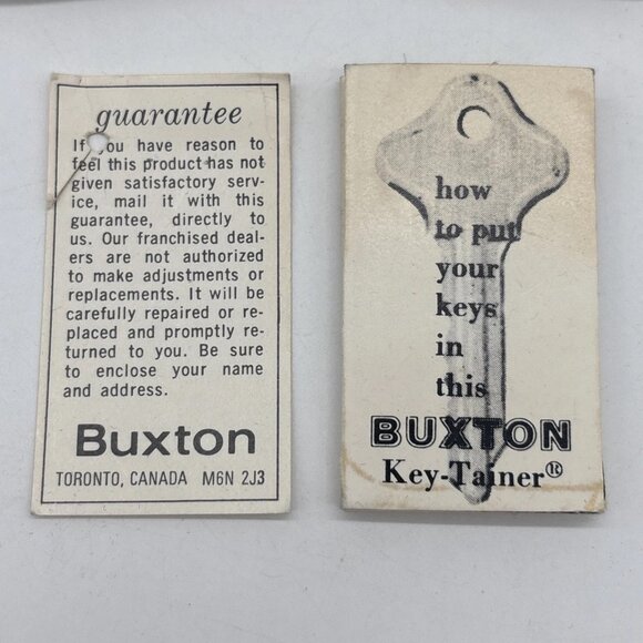 Vintage Buxton Key-Tainer Holder Organizer Case Valencia Calf Brown Leather NOS - Picture 4 of 6